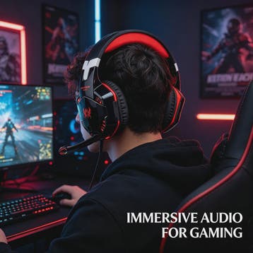 G2000 Gaming Headset met Microfoon, LED Verlichting en 50mm, Verzenden, Nieuw