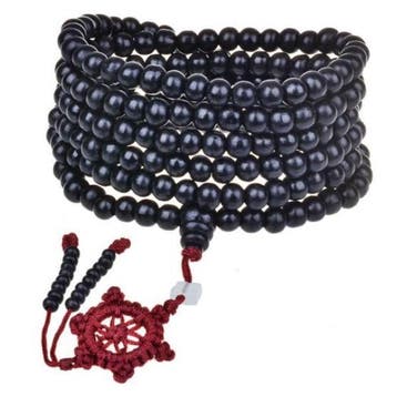 Fako Bijoux - Buddha Armband - Sandelhout - XL - Zwart, Verzenden, Nieuw
