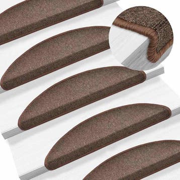 vidaXL Trapmatten 15 st 56 x 17 x 3 cm Non-Slip Koffiebruin, Doe-het-zelf en Verbouw, Verzenden, Nieuw