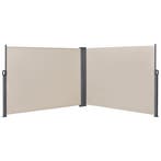 Dubbele oprolbare windscherm 1,6x6 m zandkleurig, Verzenden, Nieuw