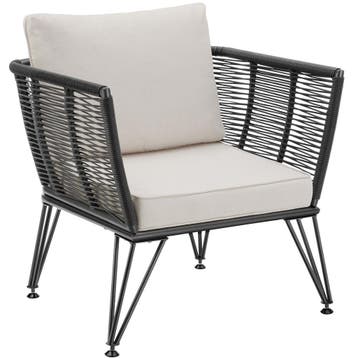 Tuin-loungeset Sundo in rope-design van wicker - antraciet, Verzenden, Nieuw