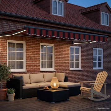 vidaXL Handmatig knikarmscherm met solar LED 3,5 x 2 m, Verzenden, Nieuw