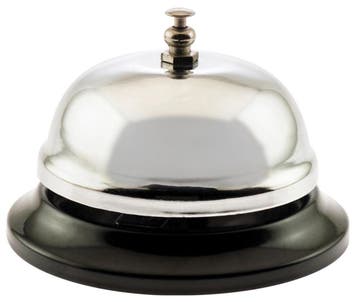 Merkloos Receptiebel - uit staal - diameter 85 mm, Ophalen of Verzenden