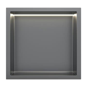 Gun Metal RVS Inbouwnis 30x30x10cm met LED verlichting, Verzenden, Nieuw