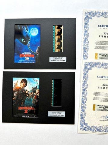 How to Train Your Dragon – Rare Set of 2 Mounted 35mm Film, Nieuw