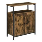 Commode Aremark 79x60x30 cm zwart en houtkleurig, Verzenden, Nieuw