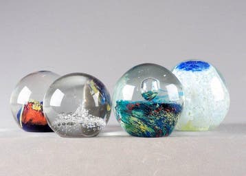 Presse-papier (4) - decoratieve glazen bollen - Glas,, Antiek en Kunst