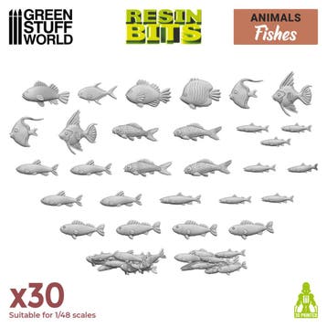 GREEN STUFF WORLD GSW3010 RESIN FISH 1/48, Hobby en Vrije tijd, Nieuw