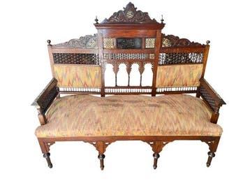 Sofa - Hout, parelmoer - Prachtige bank.