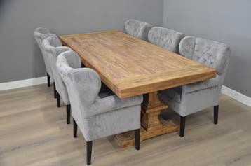 Robuuste kloostertafel 8 cm dik 180 cm  tot 400 cm lang!, Ophalen of Verzenden, Vijf personen of meer, Overige houtsoorten, Nieuw