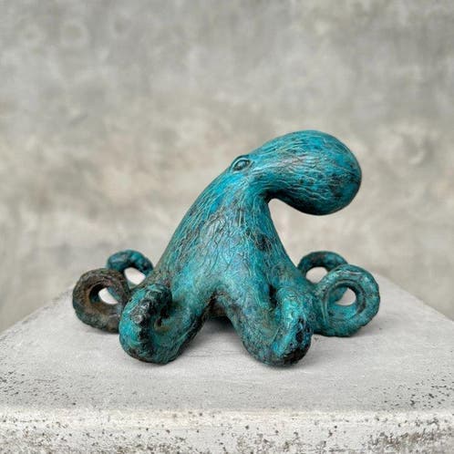 Octopus decor, decoratieve hars kristal inktvis lange tentakels zeedieren beeldjes - 10 cm decoratieve sculptuur woondecoratie accent, octopus
