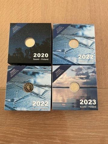Finland. 2 Euro 2020/2023 (4 coins) Proof (Zonder