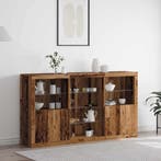 vidaXL LED Sideboard Oudhout 181,5 x 37 x 100 cm Bewerkt, Minder dan 50 cm, Verzenden, 100 tot 150 cm, Nieuw