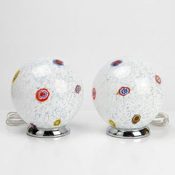 Tafellamp (2) - Glas - Paar D20-lampen, Antiek en Kunst