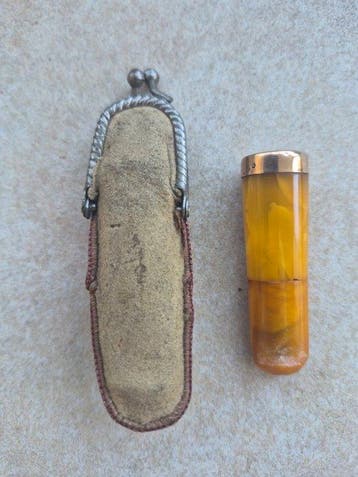 Zonder minimumprijs - Sigarettenhouder - 18 kt goud - Amber, Nieuw