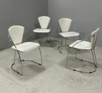 Fauteuil - Synthetisch leder, Chroom - Set van vier vintage