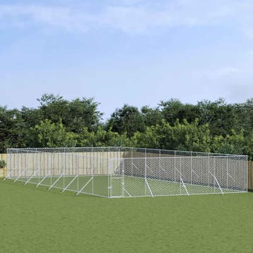 vidaXL Hondenkennel voor buiten 8x16x2 m gegalvaniseerd, Verzenden, Nieuw