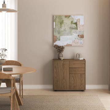 Commode Paarl 74x79x36 cm walnootkleurig [en.casa], Verzenden, Nieuw