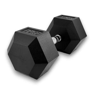 Hex dumbbell 30 kg - rubber coating, nieuw in doos, Verzenden, Nieuw