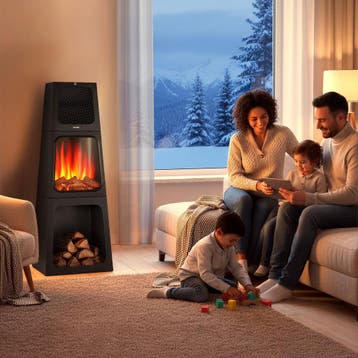 Elektrische haard Soleil, 2 warmtestanden, thermostaat, 3D v