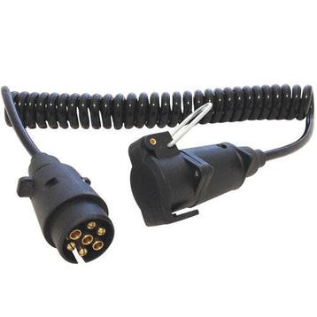 Spiraalkabel 7-P stekker en contrastekker 12V, Verzenden, Nieuw