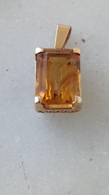Hanger - 18 karaat Geel goud Citrien