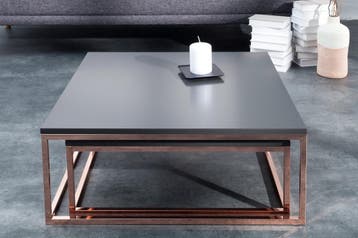 Salontafel ELEMENTS 65-75cm set van 2 antraciet koper -, Huis en Inrichting, Tafels | Salontafels, Ophalen of Verzenden, Nieuw