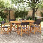 vidaXL Tuinstoelen 6 st inklapbaar stof donkergrijs, Verzenden, Nieuw, Hout