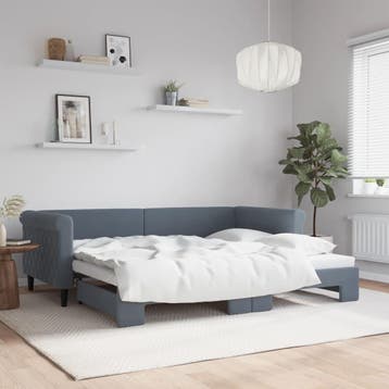 vidaXL Slaapbank met onderschuifbed 90x200 cm fluweel, 90 cm, Eenpersoons, Verzenden, Nieuw