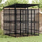 vidaXL Hondenkennel met dak 3,69 m² staal, Dieren en Toebehoren, Verzenden, Nieuw