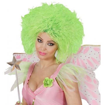 Neon groene pruik voor dames - Damespruiken, Verzenden, Nieuw