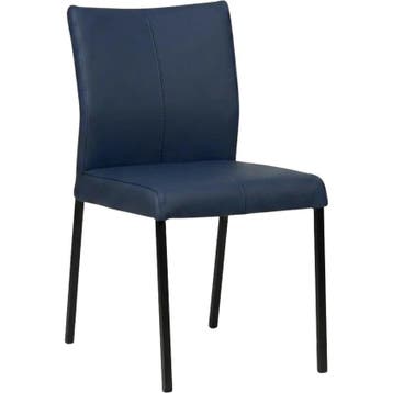 Leren eetkamerstoel Basic - Toledo Kobalt (blauw) - Poten, Huis en Inrichting, Stoelen, Blauw, Nieuw, Leer, Ophalen of Verzenden