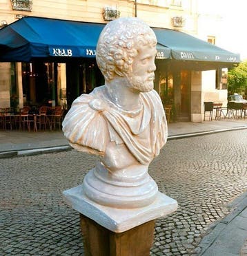 sculptuur, Busto imperatore romano Adriano - 44 cm - Steen