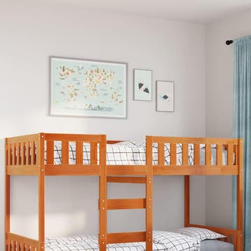 vidaXL Kinderbed zonder matras massief grenenhout wasbruin, Huis en Inrichting, 90 cm, Eenpersoons, Bruin, Verzenden