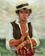 Antoni Mut Torroja (1921-1990) - El joven recolector, Antiek en Kunst, Kunst | Schilderijen | Klassiek