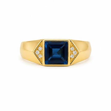 Zonder minimumprijs - Ring Verguld Topaas - Diamant -, Nieuw