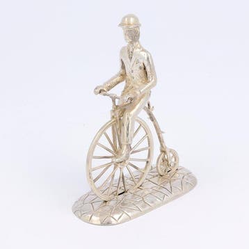 Menegatti Brothers - Hoge bi fiets - Beeldje - .835 zilver