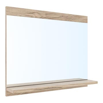 Badkamerspiegel Krildihana met plank 50x60x12 cm eikenkleuri, Huis en Inrichting, Woonaccessoires | Spiegels, Verzenden, Nieuw
