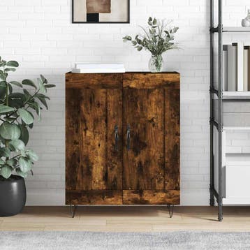 vidaXL Dressoir 69,5x34x90 cm bewerkt hout gerookt, Verzenden, Nieuw, Overige houtsoorten, Minder dan 50 cm
