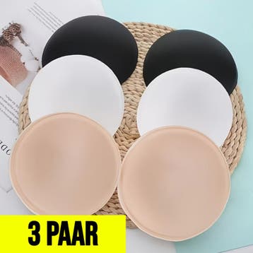 3 paar Waterproof BH Pads Rond - Wit, Beige, Zwart, Kleding | Dames, Badmode en Zwemkleding, LaGloss, Verzenden, Nieuw, Wit