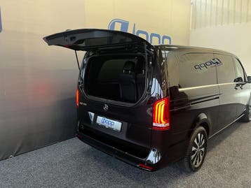 Mercedes EQV300 L3–8 Per–360°–El Schuifdeur–Taxi Klaar!–vol!, Met garantie (alle), Zwart, Leder, Elektrisch