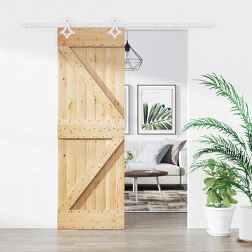 vidaXL Schuifdeur 70 x 210 cm Massief Grenenhout, Verzenden, Nieuw