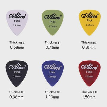 Alice Gitaar Plectrum Set - Diverse Diktes (0.58mm t/m 1.50m, Verzenden, Nieuw