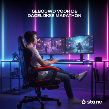 Stane Verstelbare Ergonomische Gamestoel met Voetsteun -, Ophalen of Verzenden, Nieuw