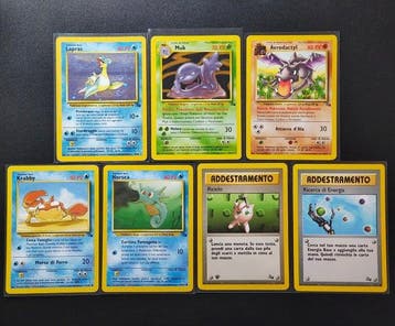 Pokémon - 7 Card - Lapras Holo - Muk Holo - Aerodactyl -, Nieuw