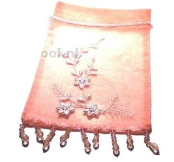 1 x luxe geborduurde organza cadeau-zakje  roze 14 x 22 cm, Ophalen of Verzenden, Nieuw
