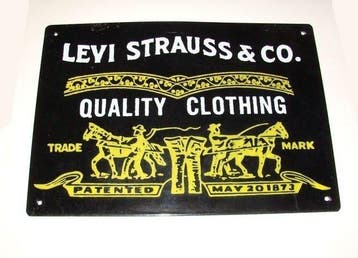 Levi Strauss & Co. - LEVI STRAUSS & CO. emailleplaat oud