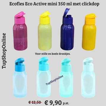 Tupperware Ecofles Eco active mini 350ml, Ophalen of Verzenden, Nieuw, Beker of Kan