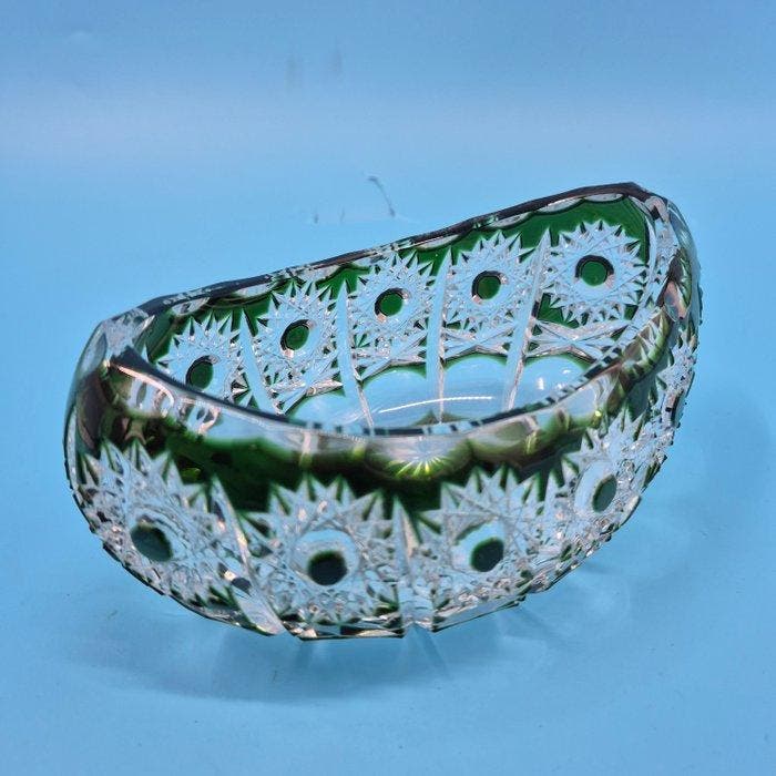 Schotel - Antike Kristall Glas Schale in Smaragdgrün – Edler, Antiek en Kunst, Antiek | Meubels | Tafels