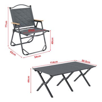 Tuinset Botrugno 5-delig campingset grijs casa.pro, Verzenden, Nieuw